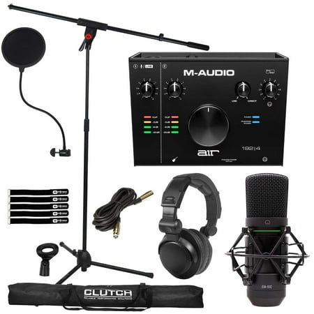 M-Audio AIR 192 | 4 2-In/2-Out 24/192 USB Audio Interface with Headphones & Mackie Condenser Microphone Package