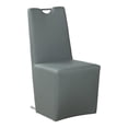 thumbnail image 2 of Milan Eva Handle-Back Faux Leather Side Chair in Gray (Set of 2), 2 of 9