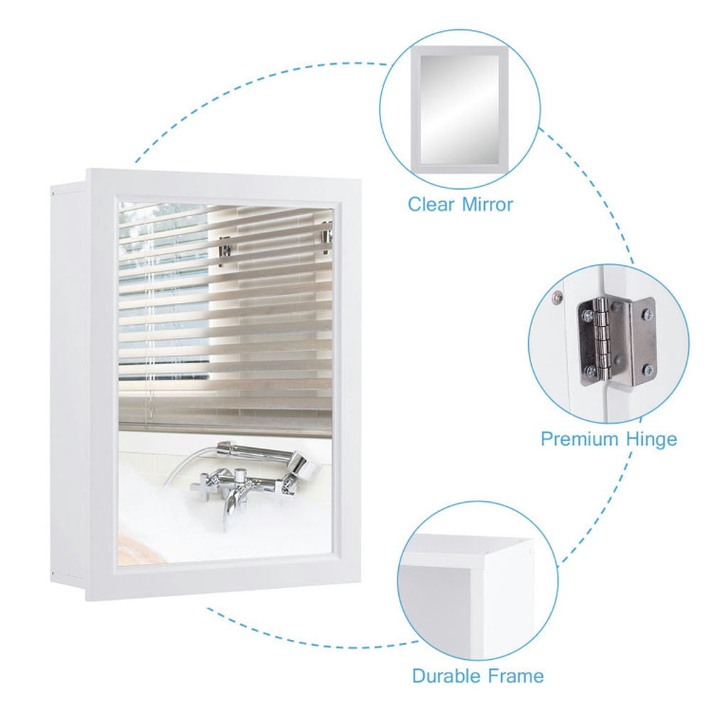 Finihen Bathroom Wall Cabinet, Wall Mounted Bathroom Mirror Cabinet, Wall Mounted Adjustable Medicine Storage Mirror Cabinet, for Bathroom, White Finihen Bathroom Wall Cabinet, Wall Mounted Bathroom Mirror Cabinet, Wall Mounted Adjustable Medicine Storage Mirror Cabinet, for Bathroom, White