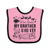 Inktastic Dear Santa, My Brother Did It Funny Christmas Boys or Girls Baby Bib