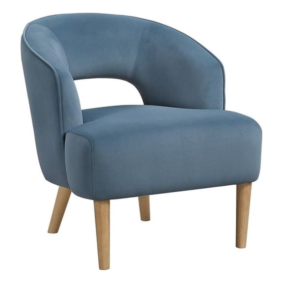 Pemberley Row Velvet Blue Accent Chair Unassembled