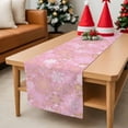 thumbnail image 6 of Christmas Table Runner Golden Snowflakes Table Runners Love Heart Pink Cotton Linen Dresser Scarf Kitchen Dining Table Decor for Christmas Holiday Party Decor 13x72 Inch, 6 of 9