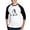 Black/White, variant on - Skeleton Playing Hockey Facing - Cotton Baseball Jersey, 3/4 Raglan Sleeve Shirt