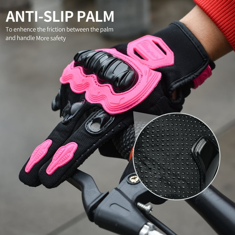 Pink motorbike gloves new arrivals