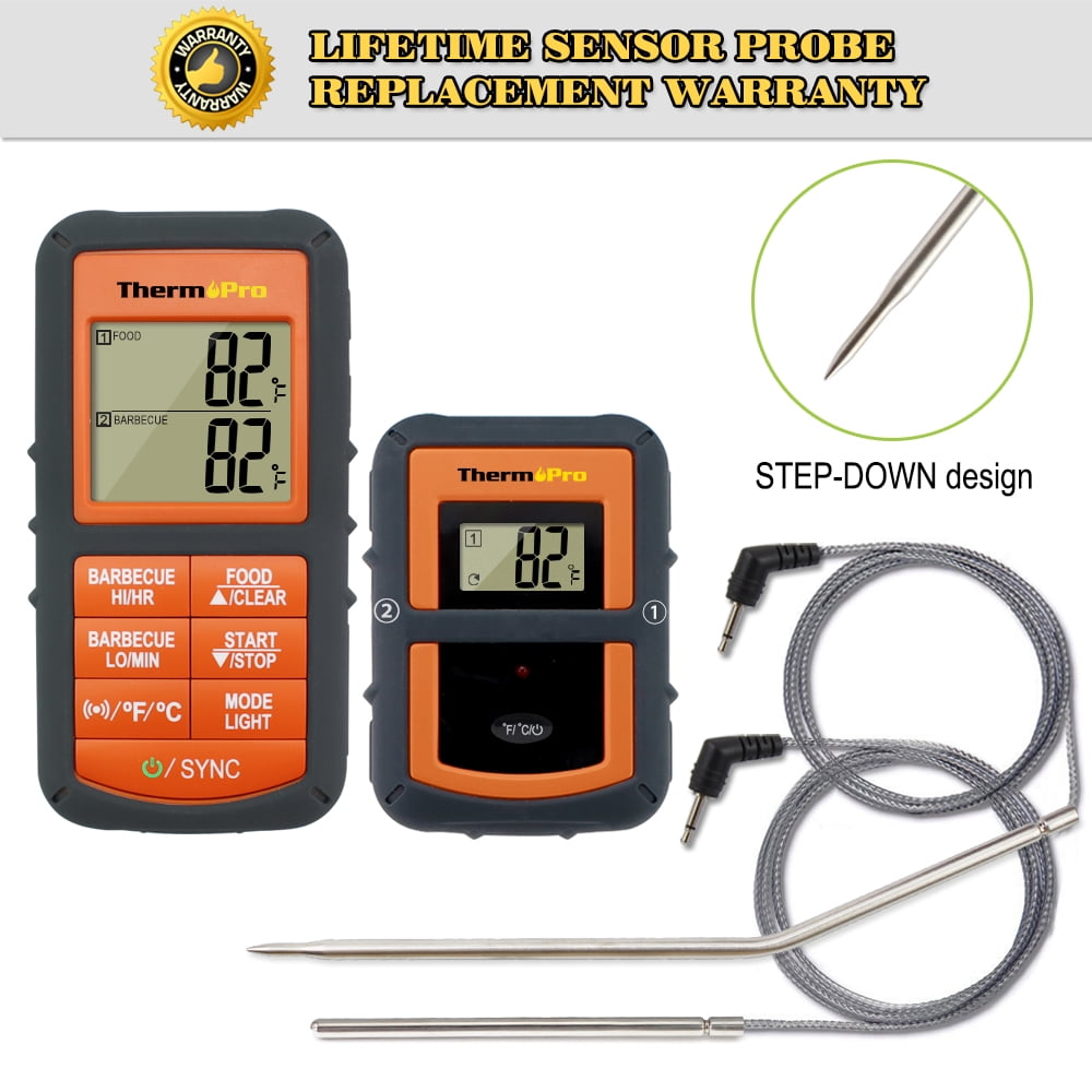 ThermoPro Wireless Meat Thermometer with Long Wireless Range and Dual  Stainless Steel Probes Meat Thermometer TP828BW - The Home Depot