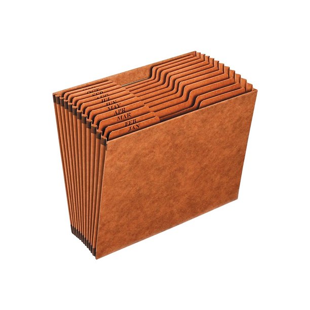 Staples HeavyDuty Expanding File JanDec Index Letter Size Brown