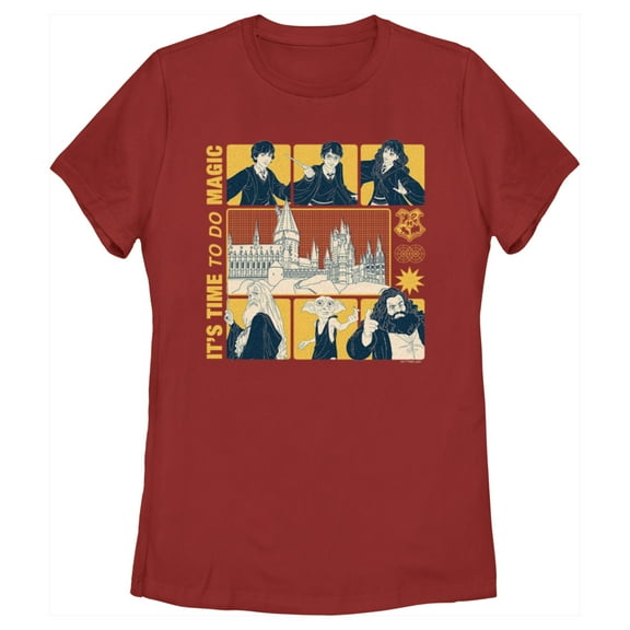 Women's Harry Potter Time to Do Magic  Graphic Tee Red Large