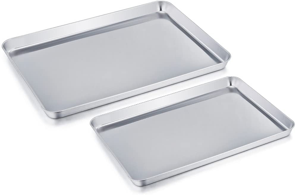 Baking Sheet Cookie Sheet Set of 2 Stainless Steel Baking Pans Tray Professional 