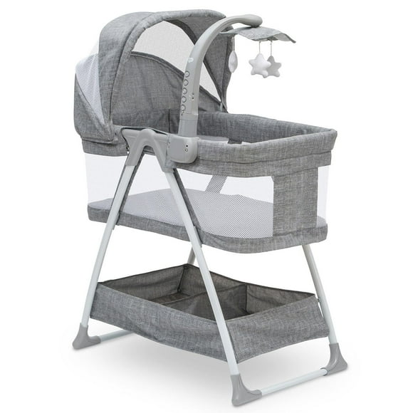 Delta Children Berceau City Sleeper ultra léger, Gris Tweed