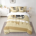 thumbnail image 2 of Homewish Sport City Silhouette 7-Piece Twin Bedding Sets,Rugby Ball Game Bedding Comforter Set,Light Yellow White Sheet Sets For Bots Kids,Breathable Home Decor Reversible, 2 of 8