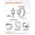 thumbnail image 4 of Pendientes de aro de plata de ley con piedras natales Silvora para mujer. Diamantes creados. Delicada joya de regalo para cumpleaños o Navidad, 4 of 8