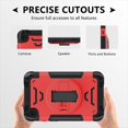 thumbnail image 4 of Shockproof Case for Samsung Galaxy Tab A9 8.7" SM-X110 X116 X118, Military Grade Protection Rotating Stand Hand Strap Shoulder Strap Kids Friendly Bumper Rugged Case for Galaxy Tab A9,Red, 4 of 8