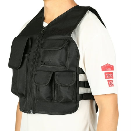 Combat Paintball Pistol - Filfeel Combat Vest,Nylon Tactical Children Airsoft Hunting Body Armor Vest For CS Game Paintball Fits Ages 8-14 Yrs(black)