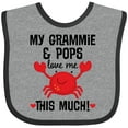 thumbnail image 3 of Inktastic Grammie and Pops Love Me Grandson Boys or Girls Baby Bib, 3 of 4