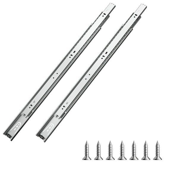 VEVOR Drawer Slides, 20 inch, 10 Pairs Full Extension Ball Bearing Cabinet Rails, 100 LB Load Capacity Heavy Duty Side Mount Dresser Drawer Slides, Drawer Track Runners for Kitchen DIY Replacement
