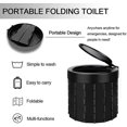 thumbnail image 2 of Inodoro portátil para acampar para vehículos recreativos, elementos esenciales plegables para viajes y acampadas (negro) JM, 2 of 5