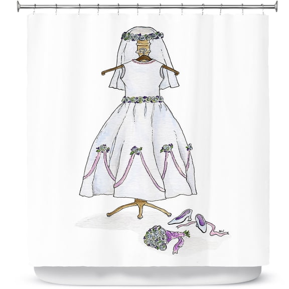 Shower Curtains 70" x 73" from DiaNoche Designs by Marley Ungaro - Wedding Dress