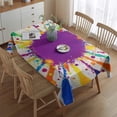 thumbnail image 2 of Colorful Paint Splash Burst Rectangle Tablecloth 60"x84",Waterproof Polyester Rectangle Table Cloth, Wipeable Spillproof Polyester Tablecloth for Dining, Camping, Indoor and Outdoor, 2 of 5