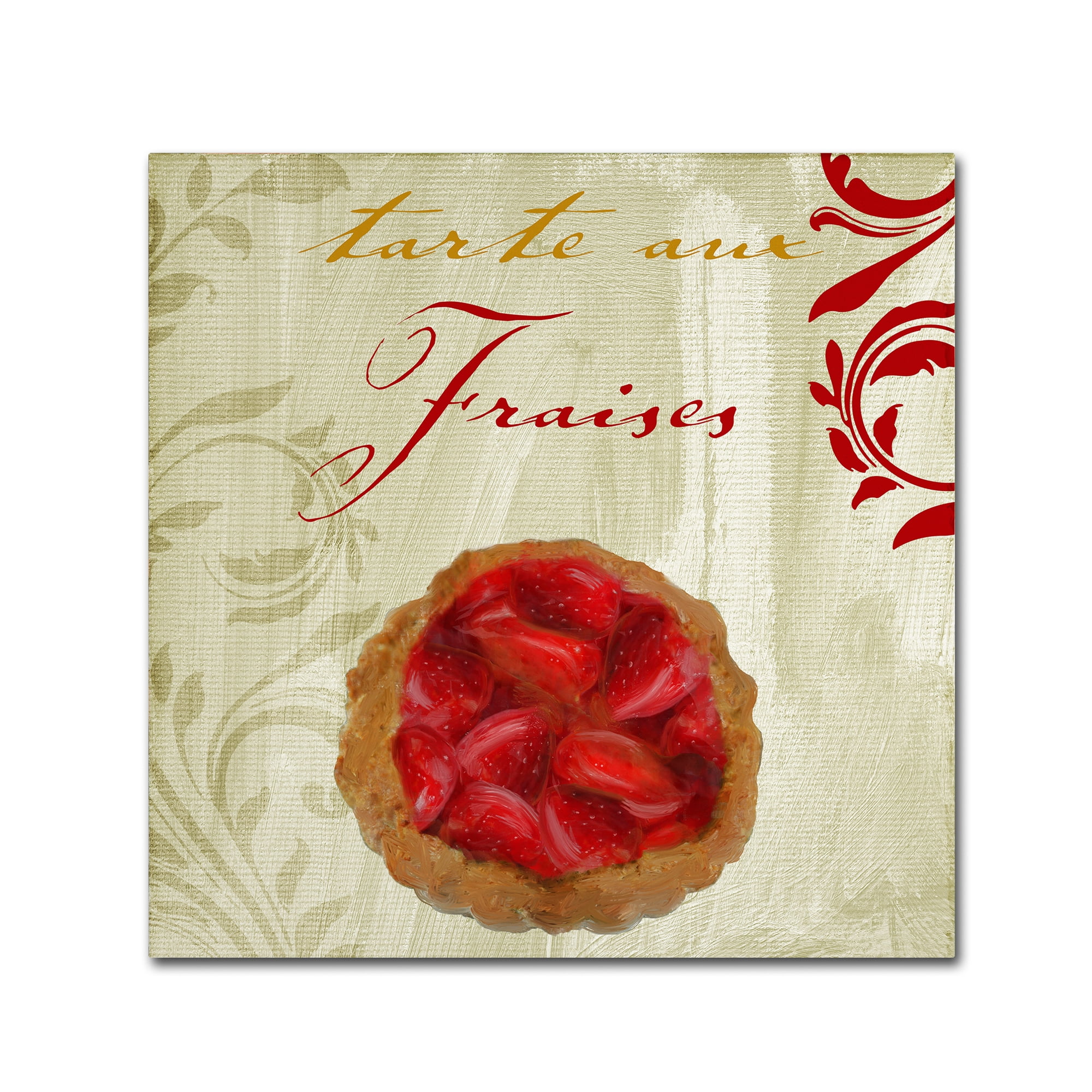 Trademark Fine Art "Tartes Francais, Strawberry" Canvas Art by Color Bakery