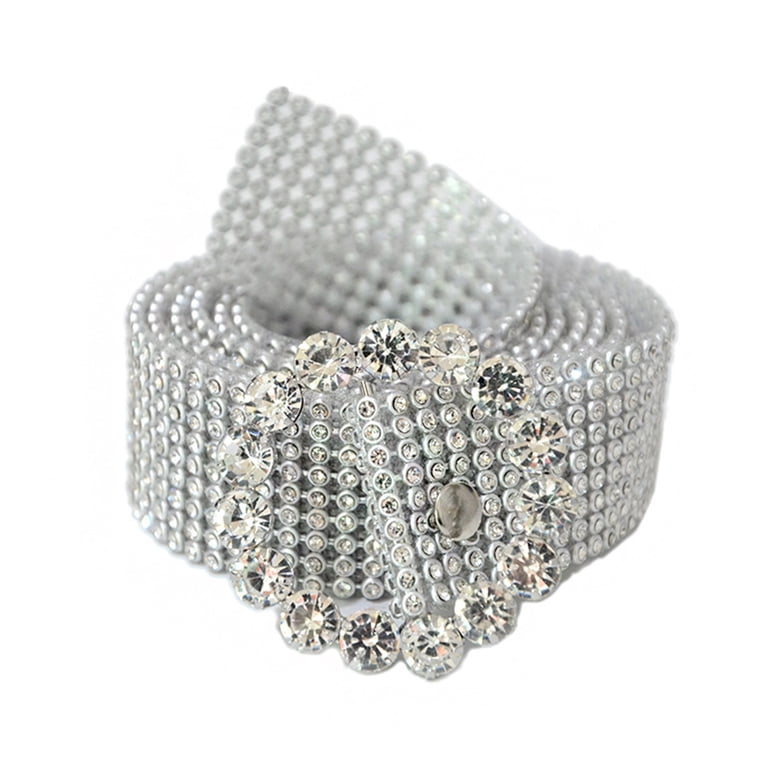 Women Crystal Rhinestone Shiny Chain Waist Belt Dubulle Women Belt Rhinestone Crystal Pearl Belts Bridesmaid  main image 3