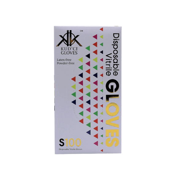 Kud’ci Professional Vitrile Small Black Disposable Gloves, Latex-Free, Powder- Free, Salon Gloves, Hair dye Gloves, Multi-use Gloves, Tattoo gloves, Mechanic Gloves