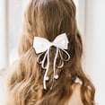 thumbnail image 6 of UNLLLL Tassel Ball Ribbon Bow Hair Clip, Sweet Fairy Hairpin for Ponytail and Half Updo, Cute Hair Accessory for Women and Girls, for Everyday and Party Wear (Burgundy), 6 of 6