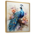 thumbnail image 2 of Designart "Dance of the Peacock Blue Coral Indian Art II" Animals Floater Framed Wall Art Print, 2 of 7