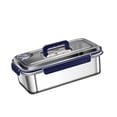 thumbnail image 1 of Fiambrera de acero inoxidable, caja de almacenamiento para refrigerador, rectangular, hermética, para preparación de comidas 3800 ml, 1 of 8