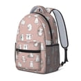 thumbnail image 2 of Cat and Yarn Pink Pattern Backpack for School, Cute School Bag with Adjustable Shoulder Straps and Padded Back, 15.3"x11"x6.7", 2 of 5