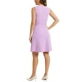 thumbnail image 4 of INSPIRE CHIC Women's Wear to Work Solid Color Sleeveless A-Line Flared Midi Dresses M Light Purple, 4 of 7