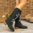 thumbnail image 5 of Cowgirl Cowboy Boots for Women Embroidered Pull on Knee High Boot Chunky Stacked Heel Western Country Shoes, 5 of 8