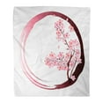 thumbnail image 1 of SIDONKU Flannel Throw Blanket Pink Blossom Cherry Spring Circle Tree Cute Petal Flower Soft for Bed Sofa and Couch 58x80 Inches, 1 of 1