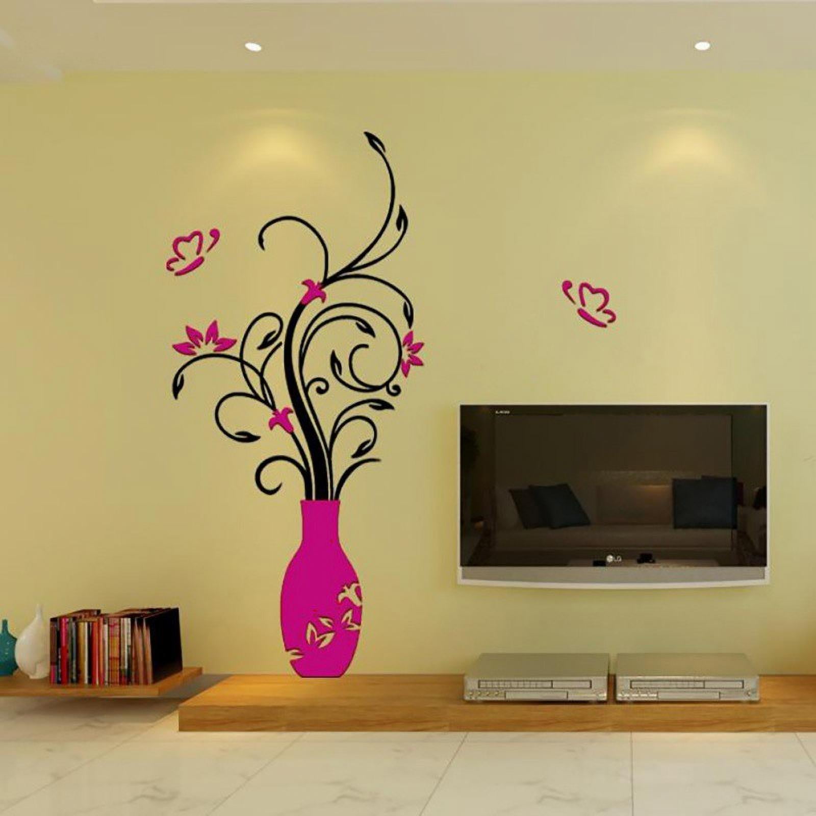 Details about   3D DIY Acrylic Vase Flower Plum Tree Vinyl Art Wall Sticker Home Room Decor 