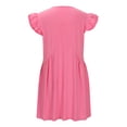 thumbnail image 4 of Puntoco Vestido De Manga Corta Con Cuello En V, Minifalda Con Cuello En V De Color Sólido Con Manga Con Volantes Para Mujer, Color Rosa, Xxl, 4 of 6