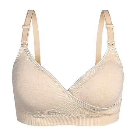 

fanshao Wire Free Maternity Nursing Bra Pregnant Women Cross Breastfeeding Underwear