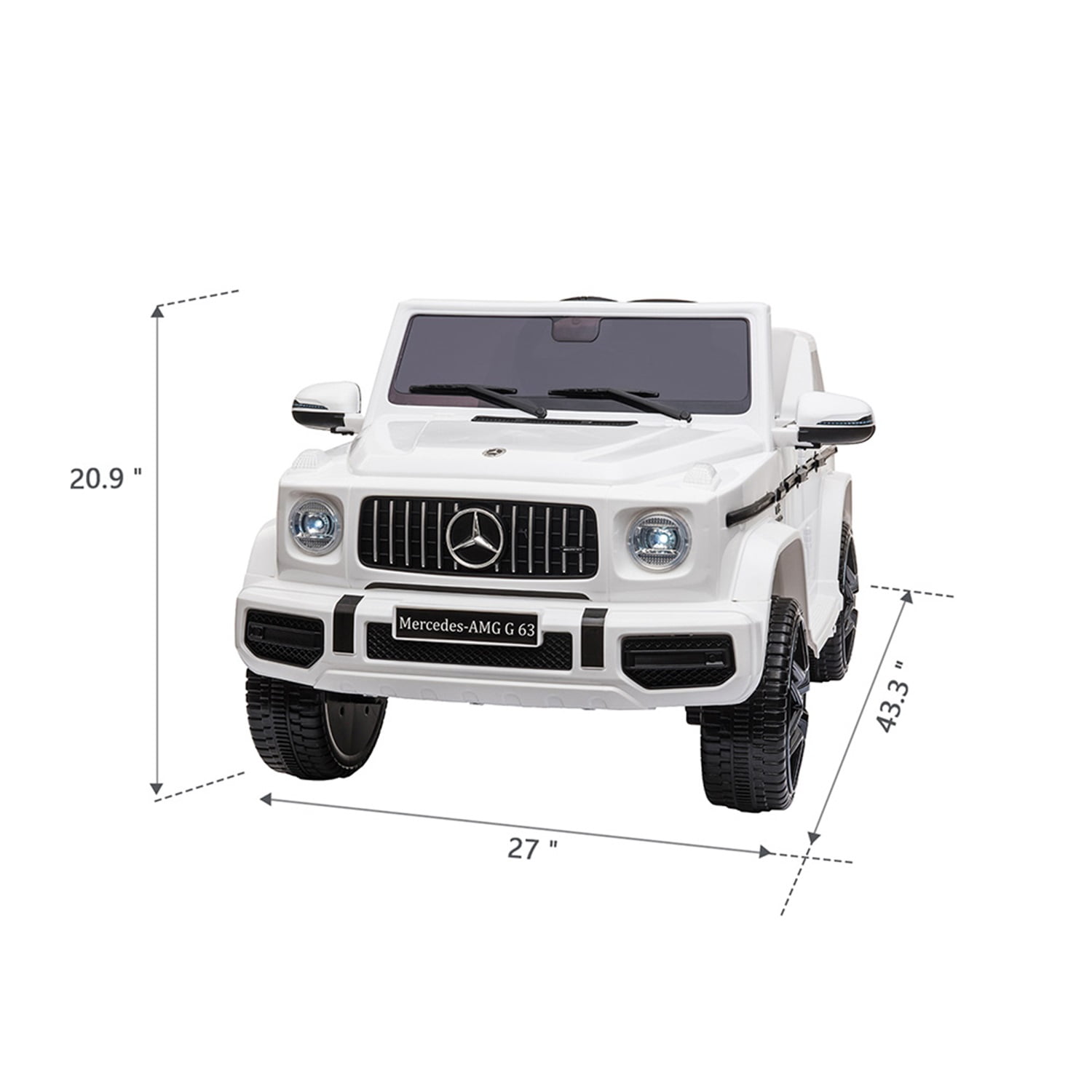 CIPACHO Licensed Benz GT AMG G63 12V Ride On Jeep with Remote Control, Electric Car for Kids 3-6 Years, 3 Speeds, White CIPACHO Licensed Benz GT AMG G63 12V Ride On Jeep with Remote Control, Electric Car for Kids 3-6 Years, 3 Speeds, White