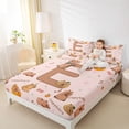 thumbnail image 3 of Erosebridal Kids Brown Capybara Bed Sheets, Initial Letter E King Sheets, 4-Piece, 3 of 5