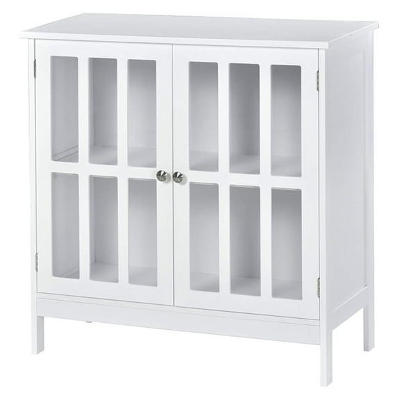Sideboard Buffet Storage Cabinet, White Credenza with Doors for Kitchen Living Room Console - 31.5" Modern