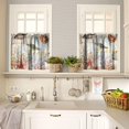 thumbnail image 2 of Starfish Kitchen Curatain Valances Sets, Tier Curtains for Kitchen Windows Starfish café Curtains,Seashell Conch Printed Watercolor Small Curtains for Bathroom Kitchen, 54x36 Inch, 3 Piece, 2 of 4