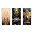 thumbnail image 2 of Designart "Gold and Pink Art Nouveau Geometry I" Modern Geometric Framed Wall Art Set Of 3 - Pink Abstract Frame Gallery Set For Office Decor, 2 of 7