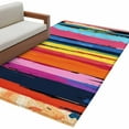 thumbnail image 2 of Colorful Striped Area Rug 3x5 FT, Non Slip Entryway Bedside Carpet, Modern Rainbow Abstract Graffiti Art Washable Floor Carpet Indoor Mat Non-Shedding Throw Rug for Dorm Kitchen Home Office, 2 of 7
