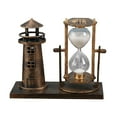 thumbnail image 4 of Estilo retro Faro Reloj de arena Temporizador Escultura Reloj de arena Adornos Centro de mesa Decoración Estatua para escritorio, oficina, cocina, Soledad reloj de arena del faro, 4 of 10