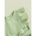 thumbnail image 6 of Bagilaanoe Kids Toddler Baby Girls Ruffled Sleeveless Jumpsuit Romper with Belt Zipper Back Overall Pants Clothes, 6 of 9