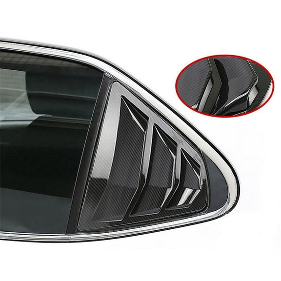 Carbon Fiber Look Rear Side Window Quarter Louver Cover Trim For Toyota Camry