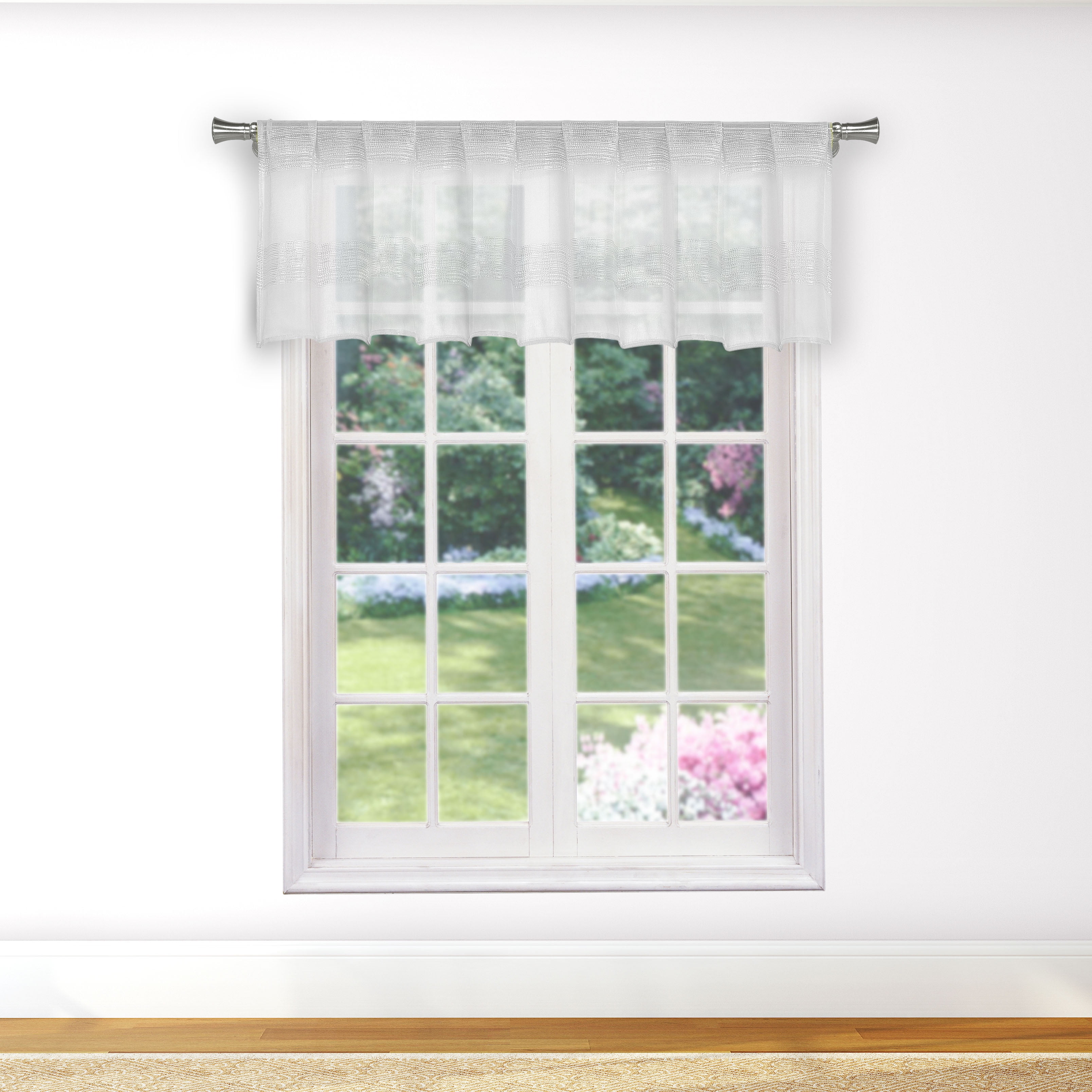 Bathroom and More Collection Pure White Sheer Window Curtain Valance