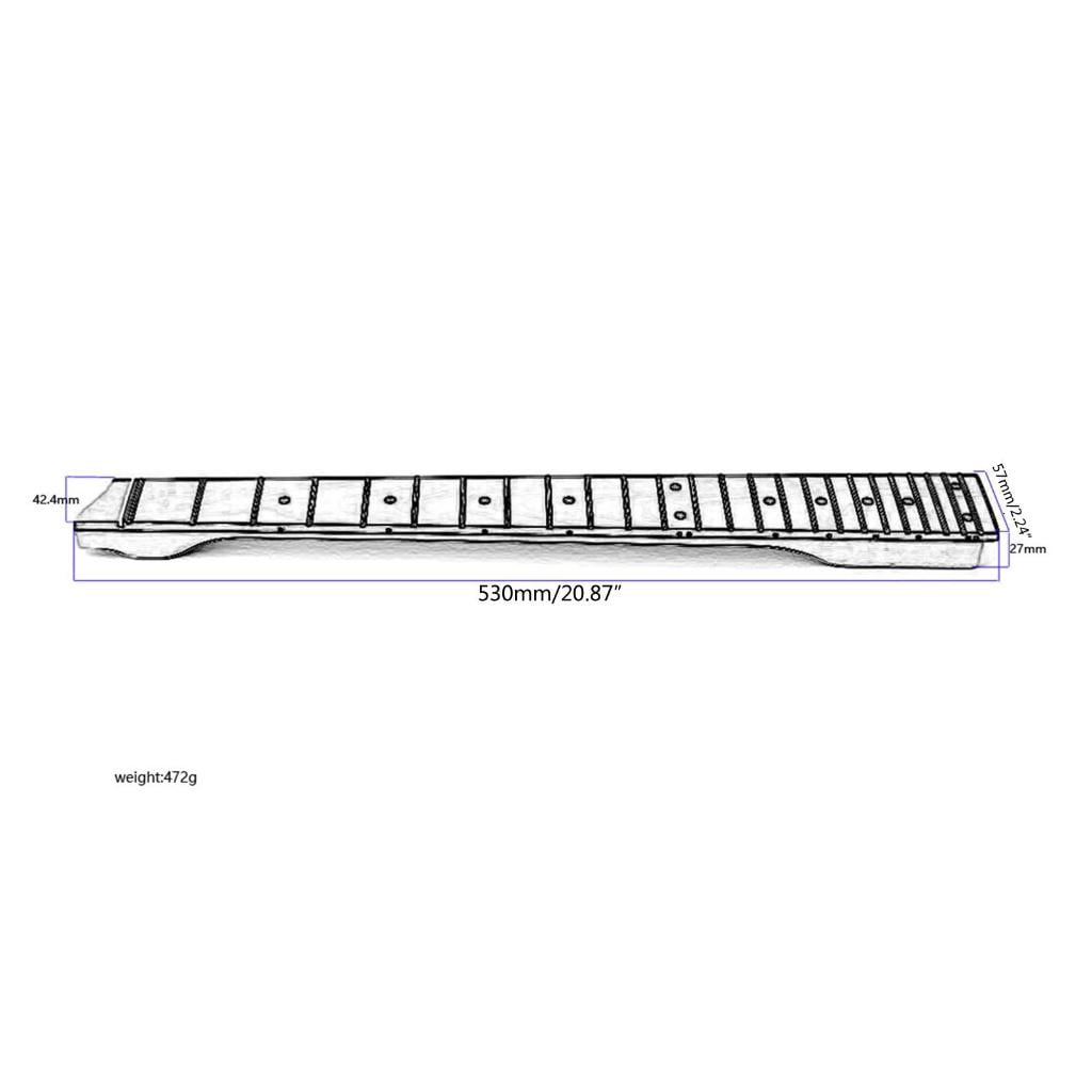 Yihuala 25 Fret Electric Guitar Bridge Neck Headless Maple Wood Electric Instrument Guitar Neck Electric Guitar Neck Parts