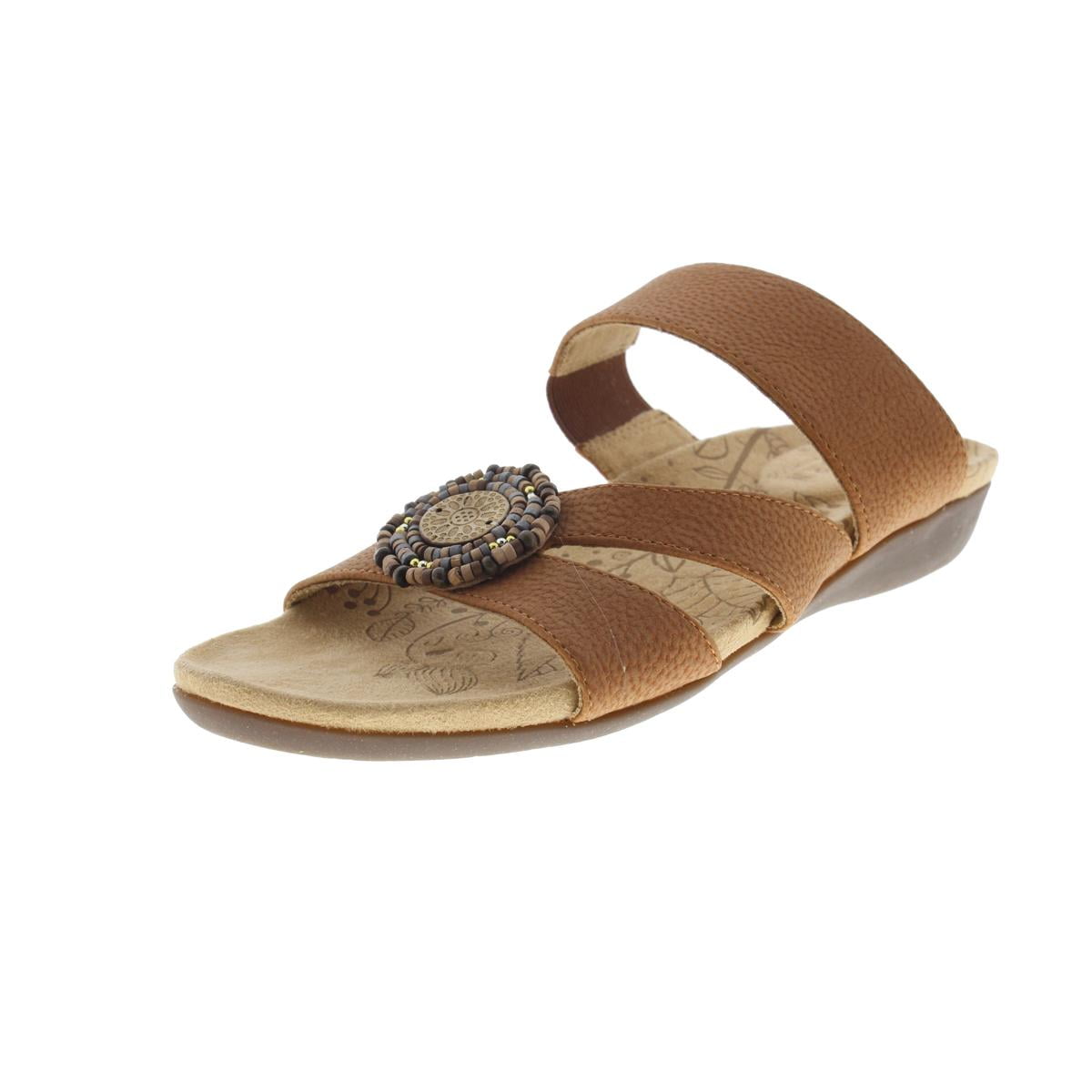 Acorn Womens Samoset Leather Beaded Slide Sandals - Walmart.com