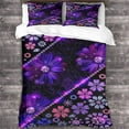 thumbnail image 1 of Flowers Bedding Set Pieces for People Botanical Floral Beautiful Print Microfiber Duvet Cover with Zipper, 1 of 5