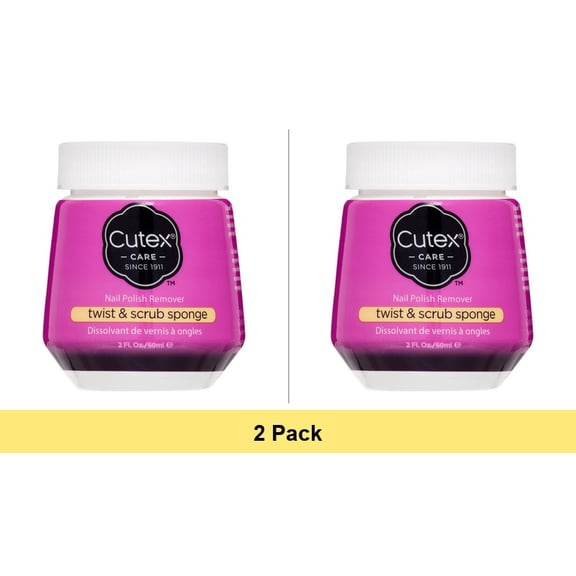 Cutex Twist & Scrub Remover Jar, 2 Oz - 2 Pack Bundle