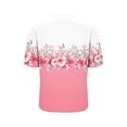 thumbnail image 6 of DeHolifer Womens T-Shirts V-Neck Casual Printed Short Sleeve Summer Casual Loose Tees Tops Pink XL, 6 of 7